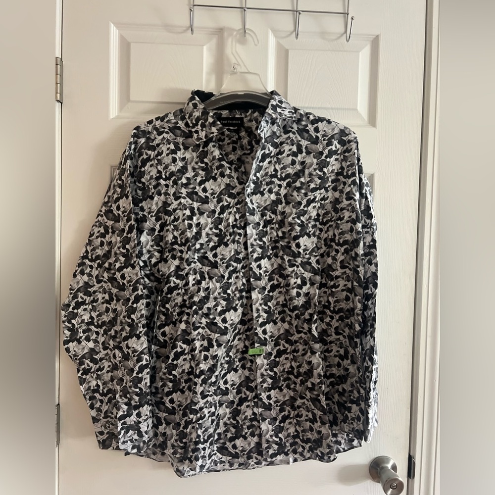 17 x 35 Paul Fredrick dress shirt, black and white pattern in great condition.